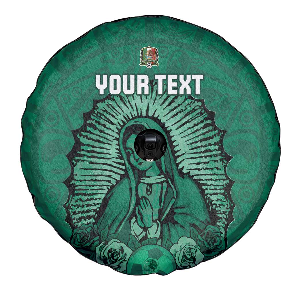 Custom Mexico Guadalupe Football Spare Tire Cover Viva Mexico