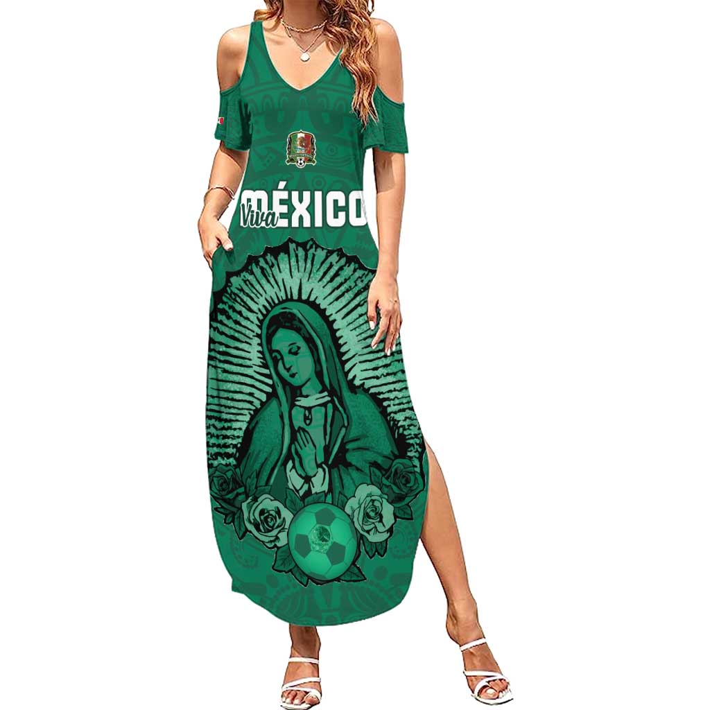 Custom Mexico Guadalupe Football Summer Maxi Dress Viva Mexico