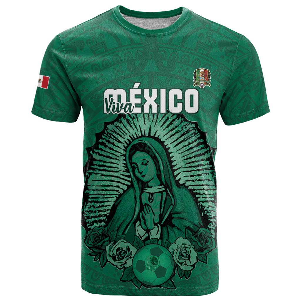 Custom Mexico Guadalupe Football T Shirt Viva Mexico