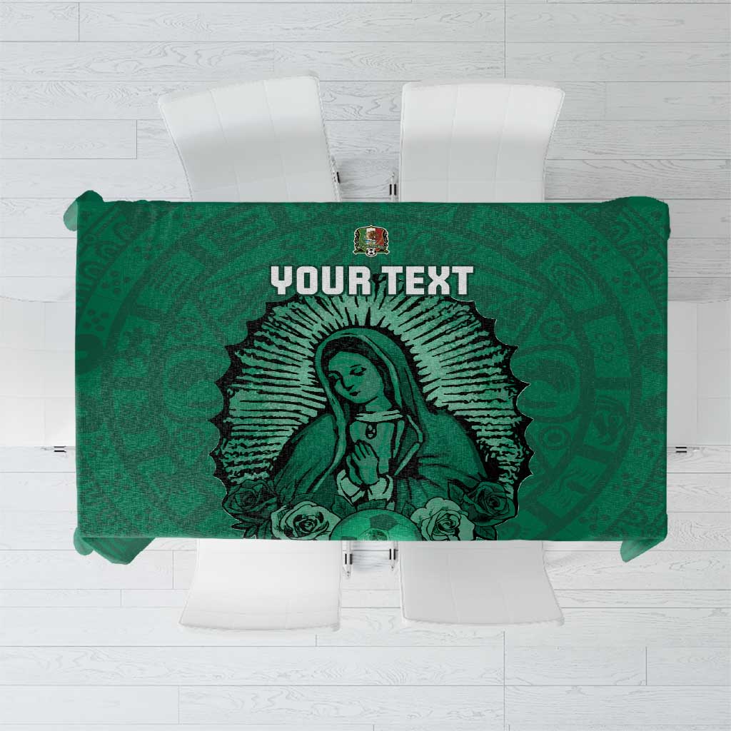 Custom Mexico Guadalupe Football Tablecloth Viva Mexico
