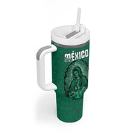 Custom Mexico Guadalupe Football Tumbler With Handle Viva Mexico