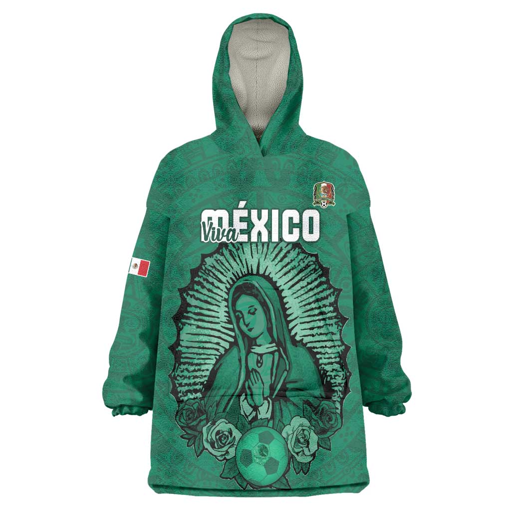 Custom Mexico Guadalupe Football Wearable Blanket Hoodie Viva Mexico