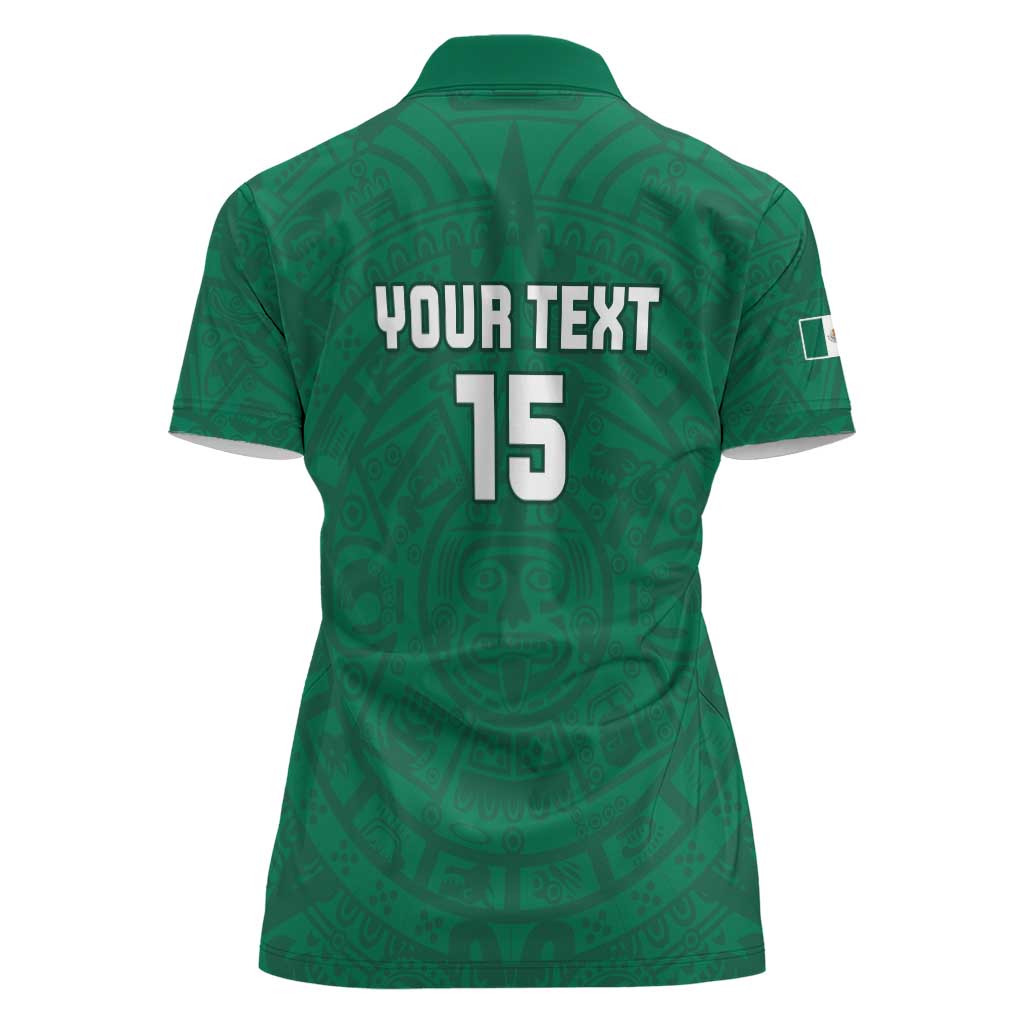 Custom Mexico Guadalupe Football Women Polo Shirt Viva Mexico