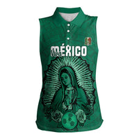 Custom Mexico Guadalupe Football Women Sleeveless Polo Shirt Viva Mexico