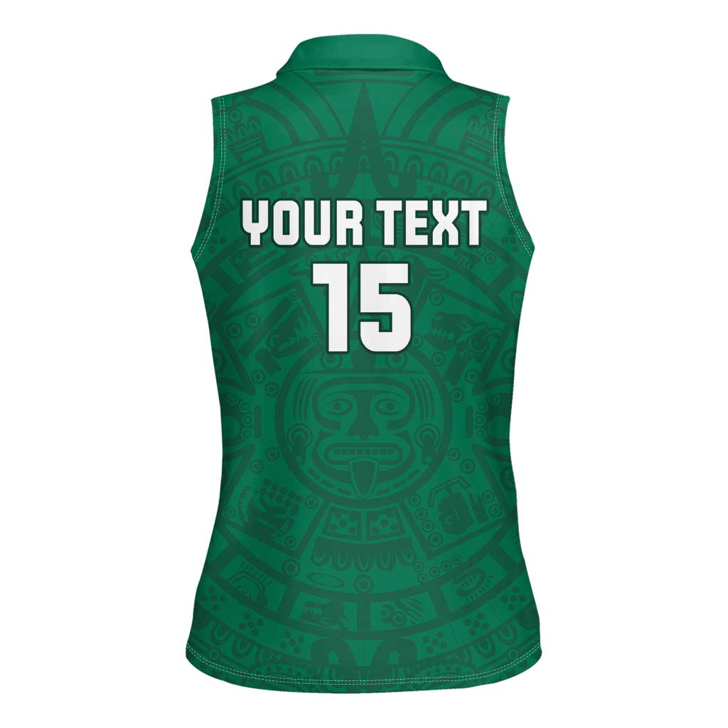 Custom Mexico Guadalupe Football Women Sleeveless Polo Shirt Viva Mexico