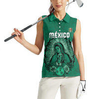 Custom Mexico Guadalupe Football Women Sleeveless Polo Shirt Viva Mexico