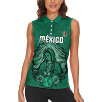 Custom Mexico Guadalupe Football Women Sleeveless Polo Shirt Viva Mexico