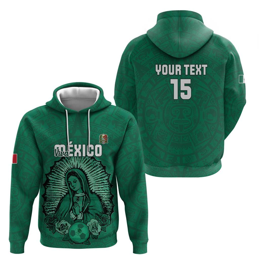 Custom Mexico Guadalupe Football Zip Hoodie Viva Mexico