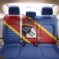 Personalized Eswatini National Flag Day Back Car Seat Cover Nguni Shield Flag Style