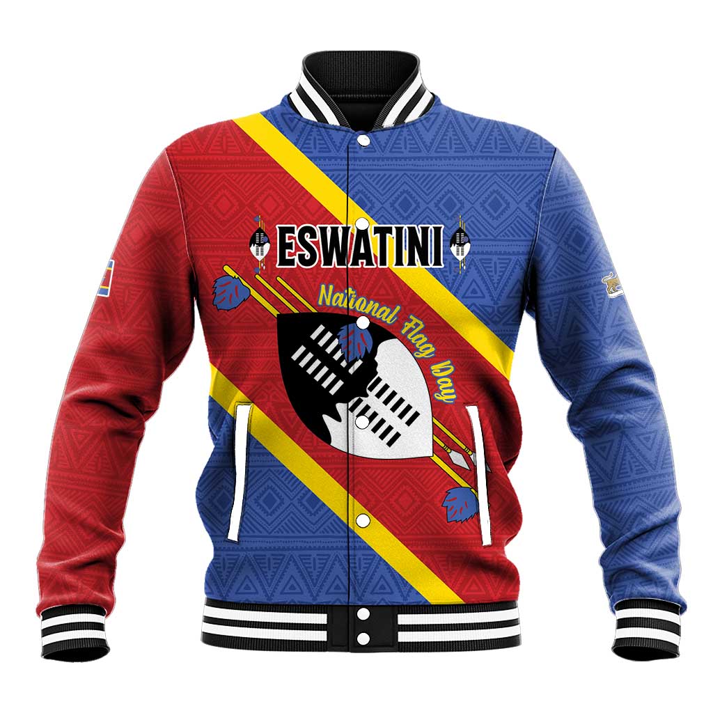Personalized Eswatini National Flag Day Baseball Jacket Nguni Shield Flag Style