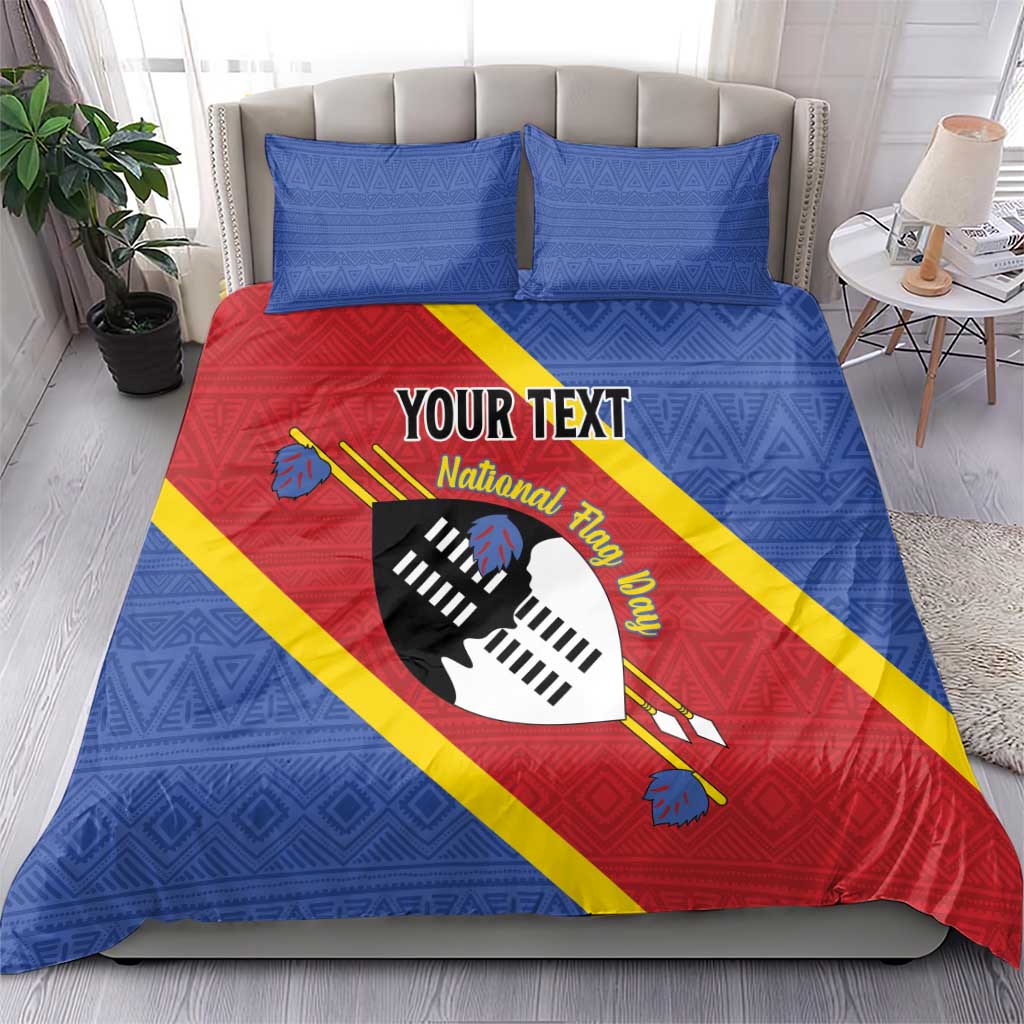 Personalized Eswatini National Flag Day Bedding Set Nguni Shield Flag Style
