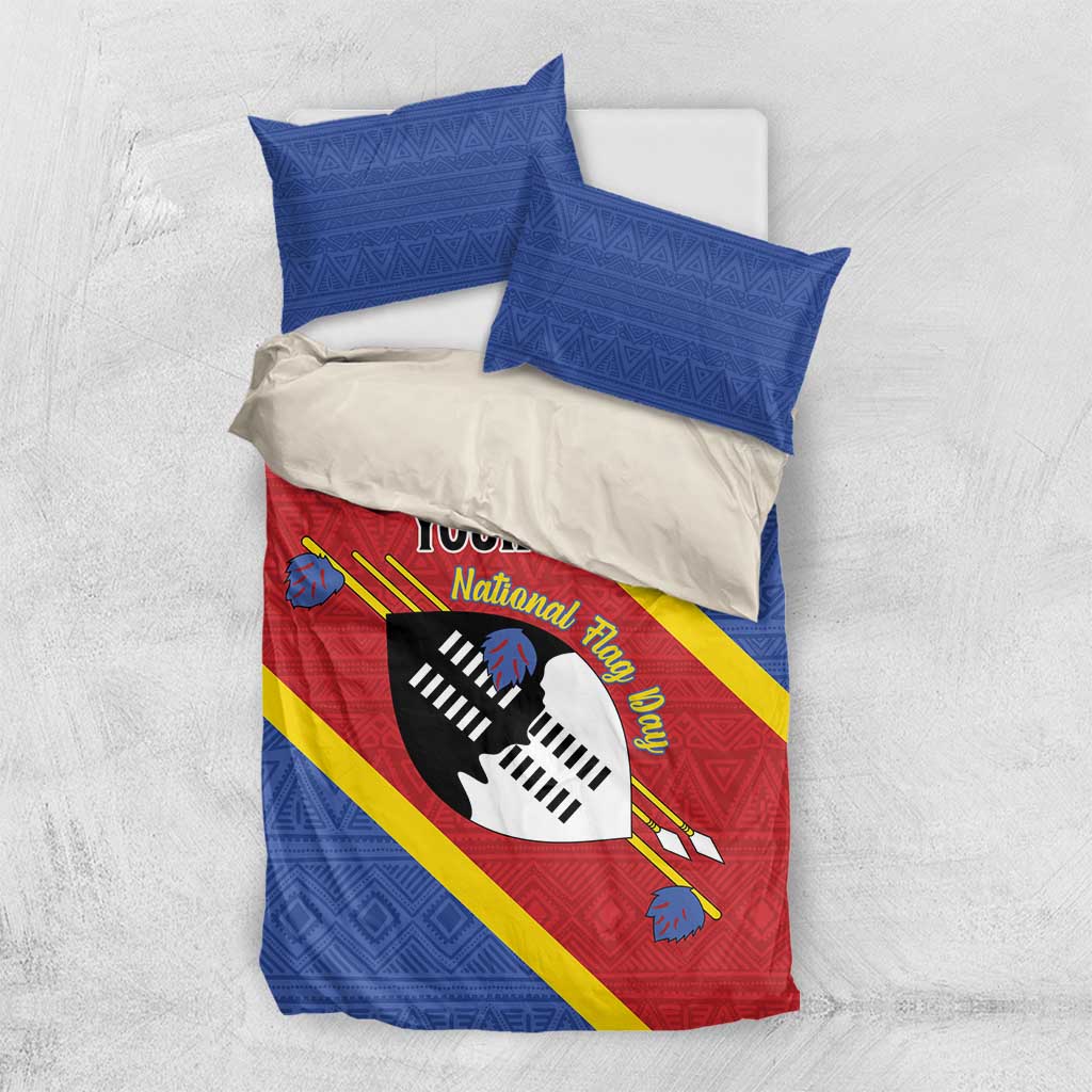Personalized Eswatini National Flag Day Bedding Set Nguni Shield Flag Style