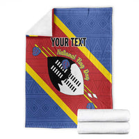 Personalized Eswatini National Flag Day Blanket Nguni Shield Flag Style