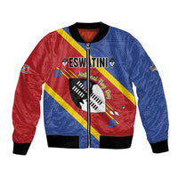 Personalized Eswatini National Flag Day Bomber Jacket Nguni Shield Flag Style