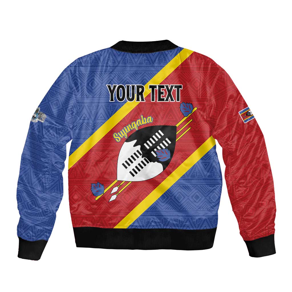 Personalized Eswatini National Flag Day Bomber Jacket Nguni Shield Flag Style