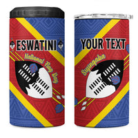 Personalized Eswatini National Flag Day 4 in 1 Can Cooler Tumbler Nguni Shield Flag Style