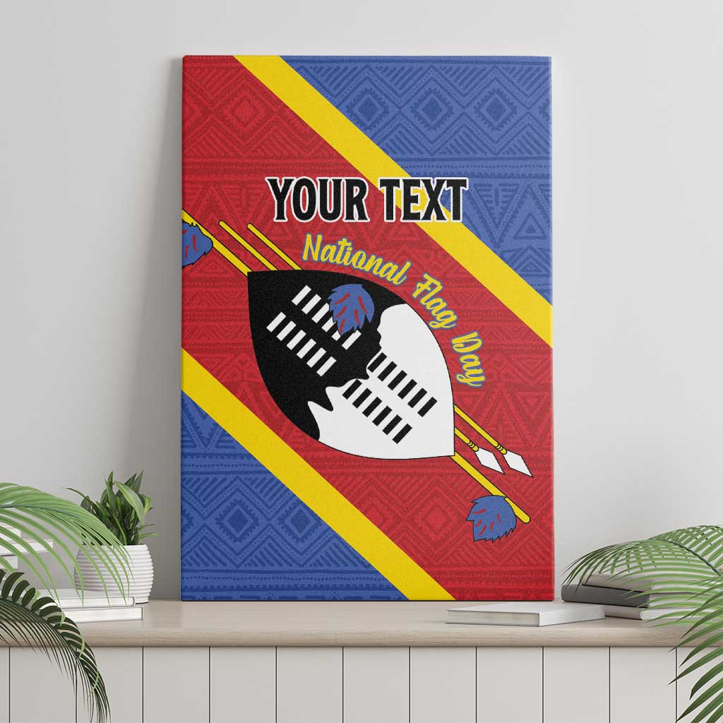 Personalized Eswatini National Flag Day Canvas Wall Art Nguni Shield Flag Style