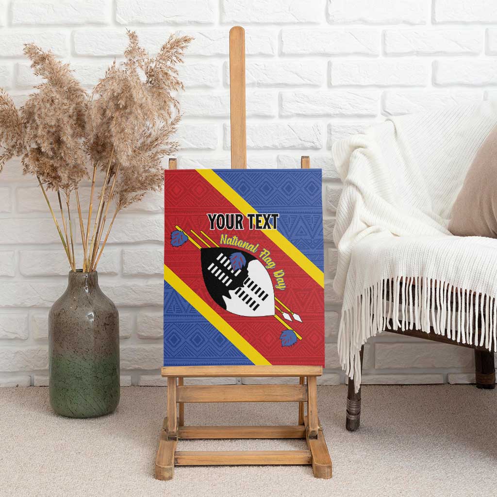 Personalized Eswatini National Flag Day Canvas Wall Art Nguni Shield Flag Style