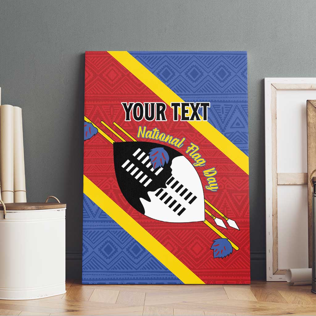 Personalized Eswatini National Flag Day Canvas Wall Art Nguni Shield Flag Style