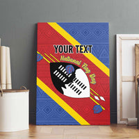 Personalized Eswatini National Flag Day Canvas Wall Art Nguni Shield Flag Style