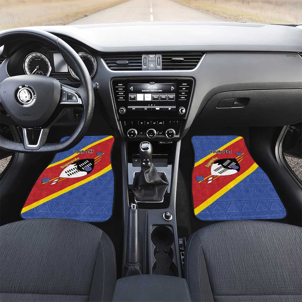 Personalized Eswatini National Flag Day Car Mats Nguni Shield Flag Style
