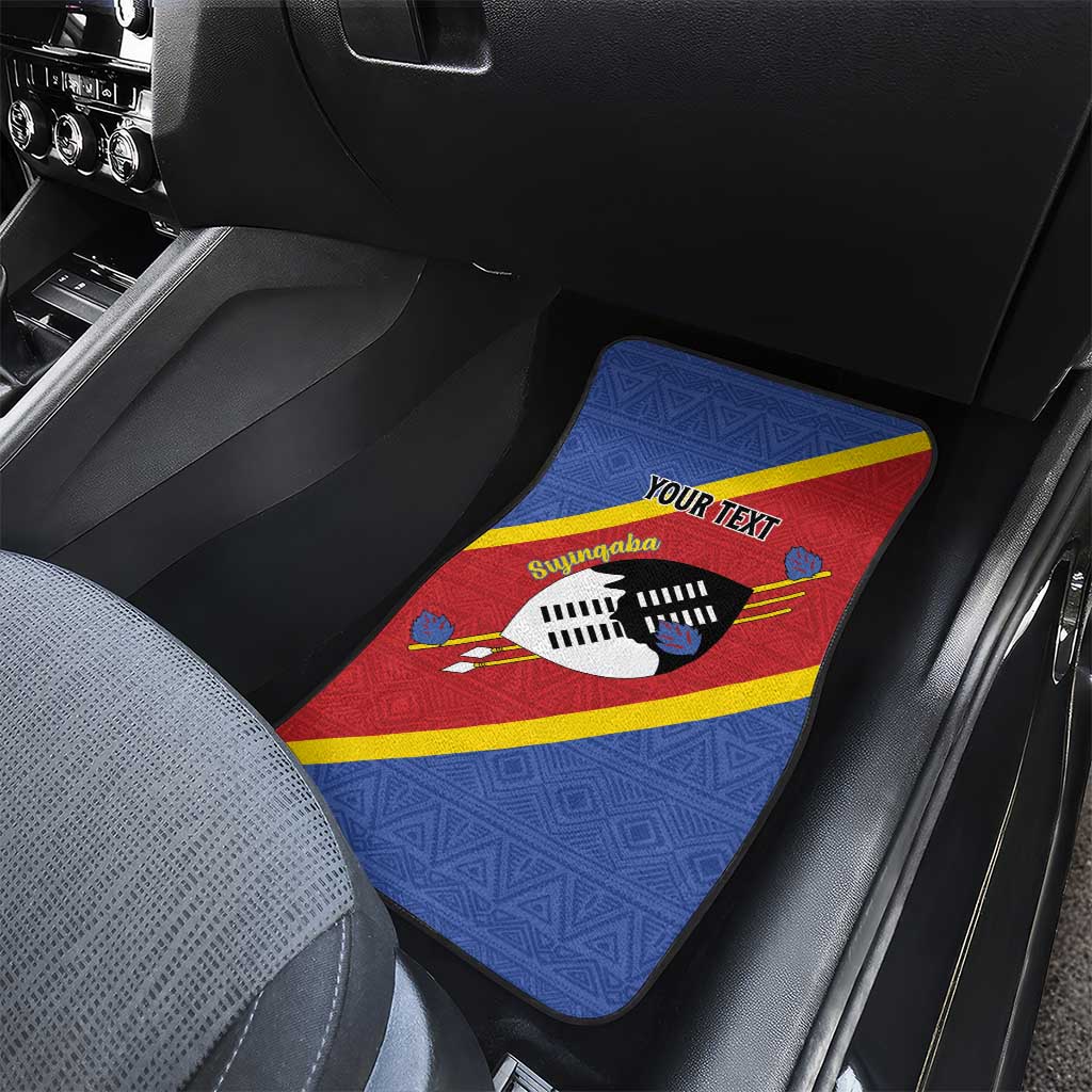 Personalized Eswatini National Flag Day Car Mats Nguni Shield Flag Style