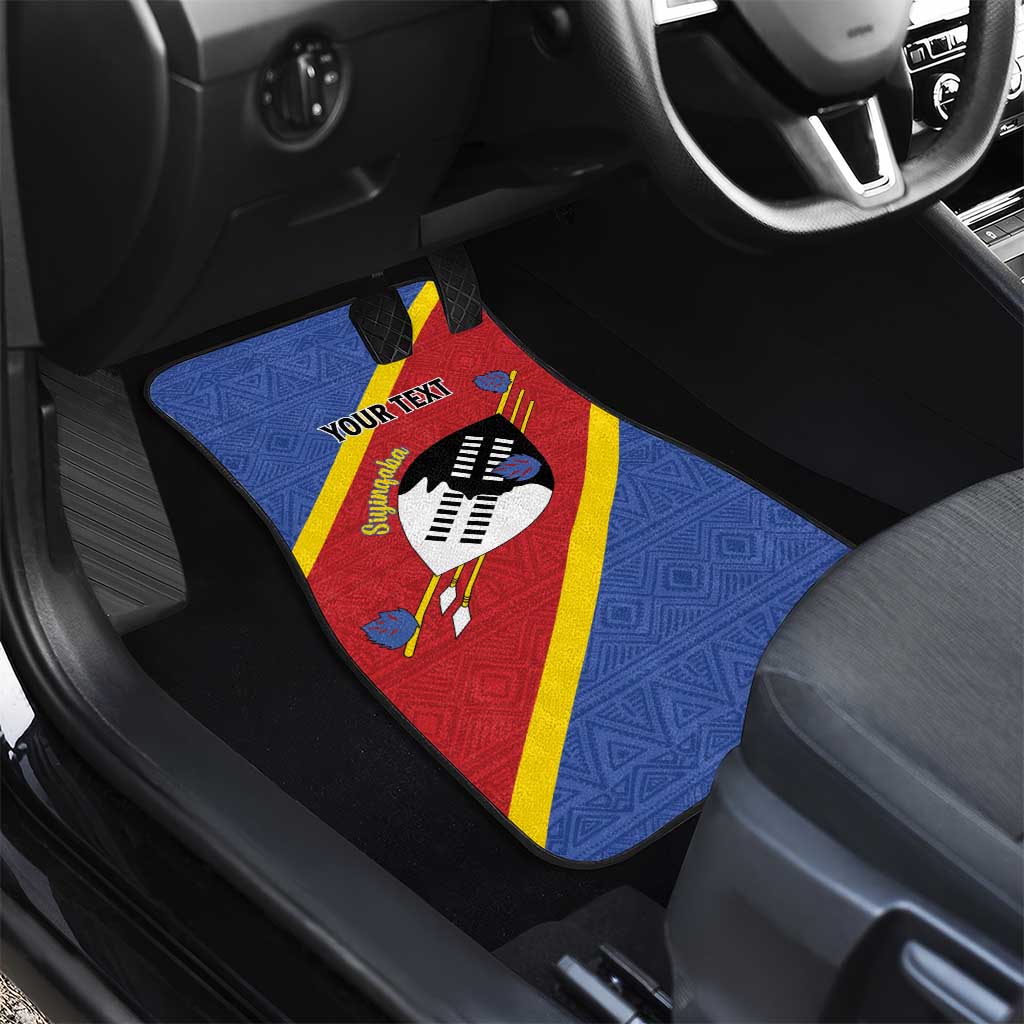 Personalized Eswatini National Flag Day Car Mats Nguni Shield Flag Style