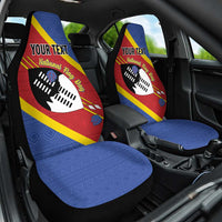 Personalized Eswatini National Flag Day Car Seat Cover Nguni Shield Flag Style