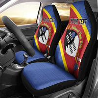 Personalized Eswatini National Flag Day Car Seat Cover Nguni Shield Flag Style