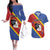 Personalized Eswatini National Flag Day Couples Matching Off The Shoulder Long Sleeve Dress and Hawaiian Shirt Nguni Shield Flag Style