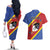 Personalized Eswatini National Flag Day Couples Matching Off The Shoulder Long Sleeve Dress and Hawaiian Shirt Nguni Shield Flag Style