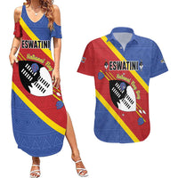 Personalized Eswatini National Flag Day Couples Matching Summer Maxi Dress and Hawaiian Shirt Nguni Shield Flag Style