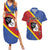 Personalized Eswatini National Flag Day Couples Matching Summer Maxi Dress and Hawaiian Shirt Nguni Shield Flag Style