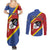 Personalized Eswatini National Flag Day Couples Matching Summer Maxi Dress and Long Sleeve Button Shirt Nguni Shield Flag Style