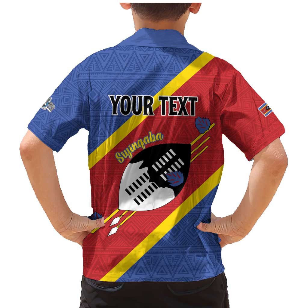 Personalized Eswatini National Flag Day Family Matching Mermaid Dress and Hawaiian Shirt Nguni Shield Flag Style