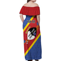 Personalized Eswatini National Flag Day Family Matching Off Shoulder Maxi Dress and Hawaiian Shirt Nguni Shield Flag Style