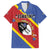 Personalized Eswatini National Flag Day Family Matching Off Shoulder Short Dress and Hawaiian Shirt Nguni Shield Flag Style