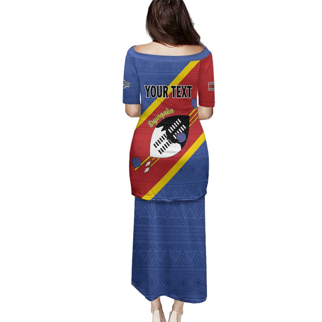 Personalized Eswatini National Flag Day Family Matching Puletasi and Hawaiian Shirt Nguni Shield Flag Style