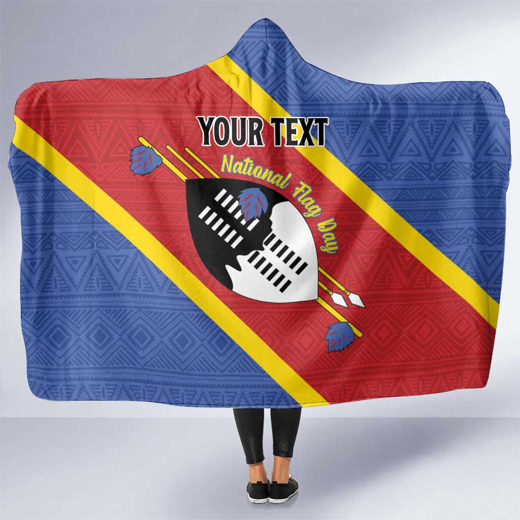 Personalized Eswatini National Flag Day Hooded Blanket Nguni Shield Flag Style