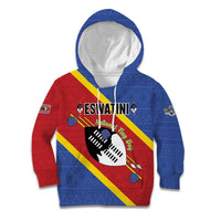 Personalized Eswatini National Flag Day Kid Hoodie Nguni Shield Flag Style