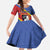Personalized Eswatini National Flag Day Kid Short Sleeve Dress Nguni Shield Flag Style
