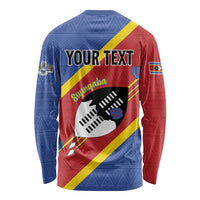 Personalized Eswatini National Flag Day Long Sleeve Shirt Nguni Shield Flag Style