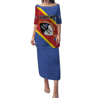 Personalized Eswatini National Flag Day Puletasi Nguni Shield Flag Style