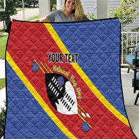 Personalized Eswatini National Flag Day Quilt Nguni Shield Flag Style