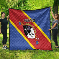 Personalized Eswatini National Flag Day Quilt Nguni Shield Flag Style