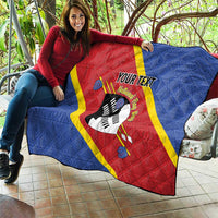 Personalized Eswatini National Flag Day Quilt Nguni Shield Flag Style