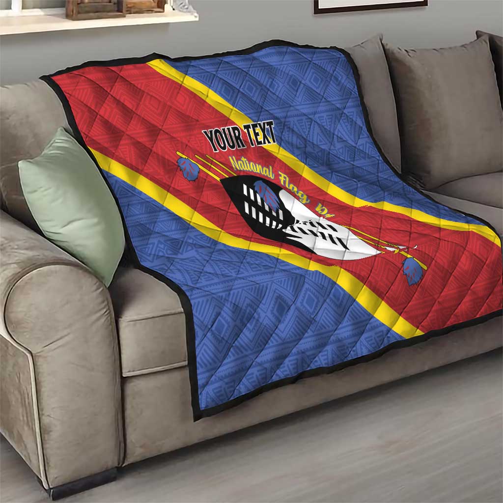 Personalized Eswatini National Flag Day Quilt Nguni Shield Flag Style