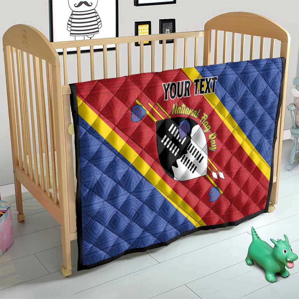 Personalized Eswatini National Flag Day Quilt Nguni Shield Flag Style