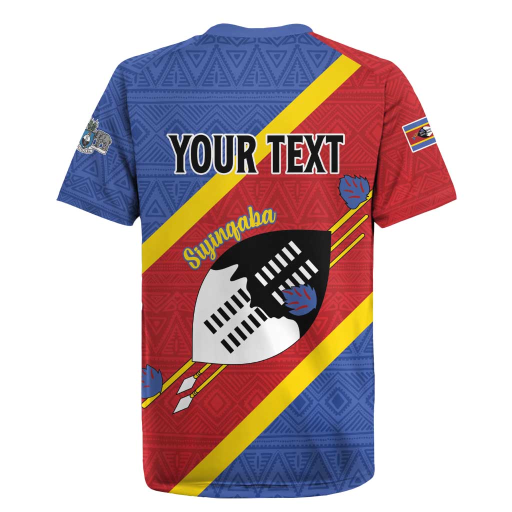 Personalized Eswatini National Flag Day Rugby Jersey Nguni Shield Flag Style