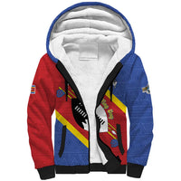 Personalized Eswatini National Flag Day Sherpa Hoodie Nguni Shield Flag Style
